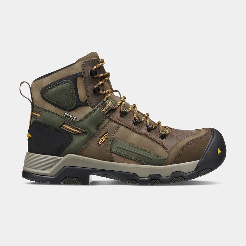 Keen Davenport Al Waterproof Mid Composite Toe - Erkek Iş Botu - Kahverengi - Turkey (805126RJT)